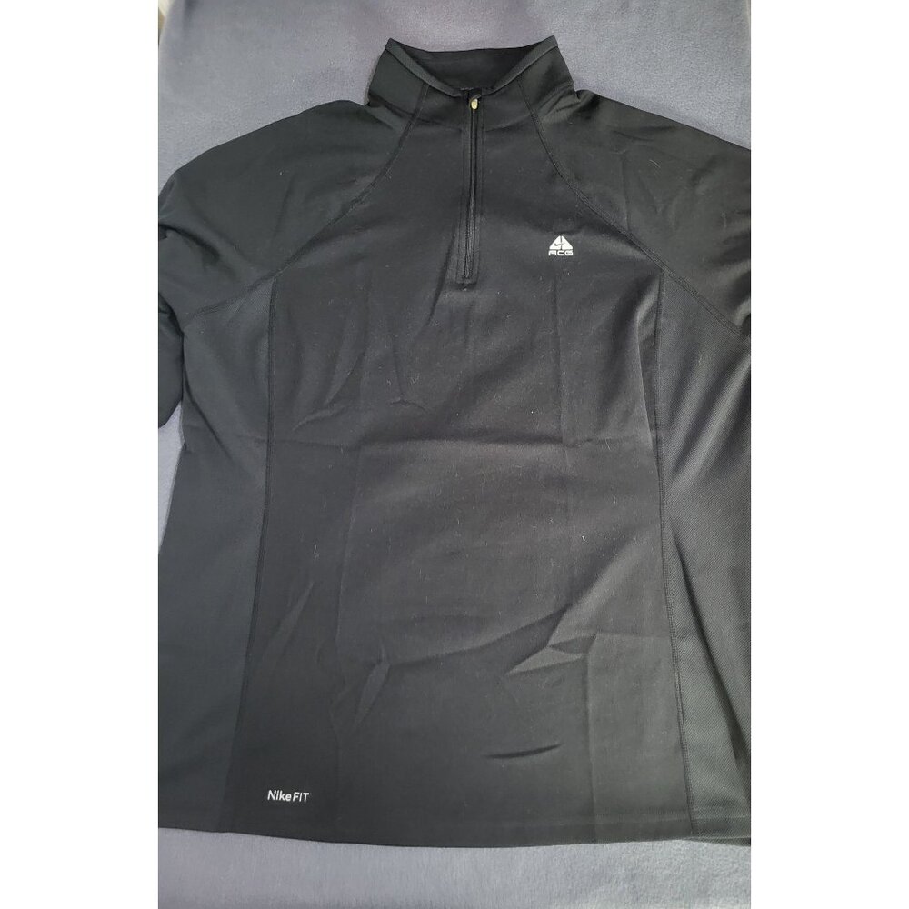 Nike ACG Fit Dry Women's SZ XL 1/4 Zip Pullover Black Athletic Top Mock Neck - Picture 3 of 8